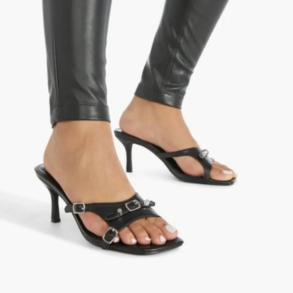 NWT JustFab Arya Mule Heeled Sandal 7.5